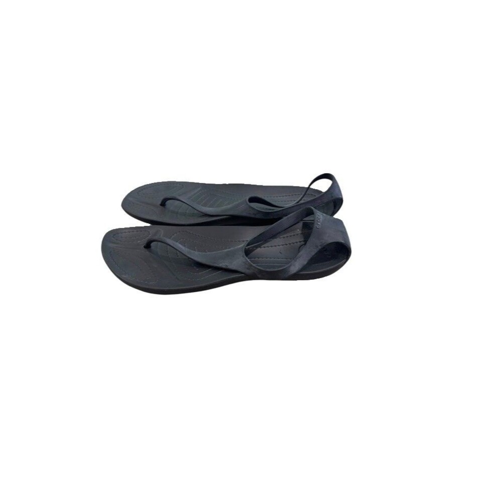 Crocs Serena Sexi Flip Black T Strap Thong Sandals Comfort Lightweight Womens 10